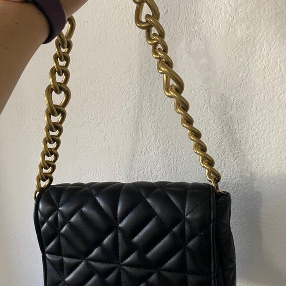 Black Tan Zara bag with gold chain - Picture 5 of 8